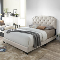 Lilyana tufted upholstered low profile standard bed discount